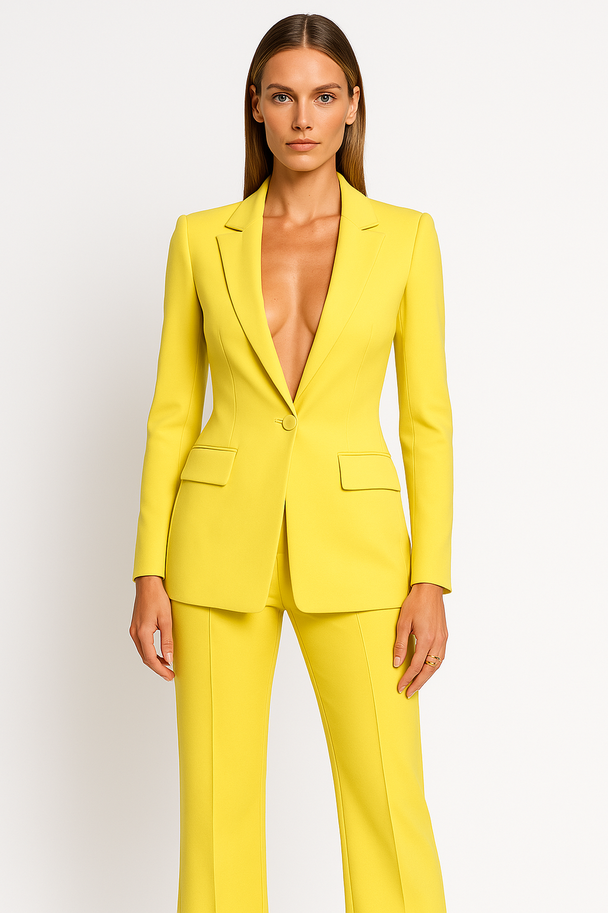 Elegante set van getailleerde blazer en stijlvolle broek voor zakelijke en casual looks