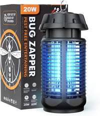Elektrische insectenverdelger met 20W uv-licht en 4200V hoogspanningsrooster, IPX4 waterdicht