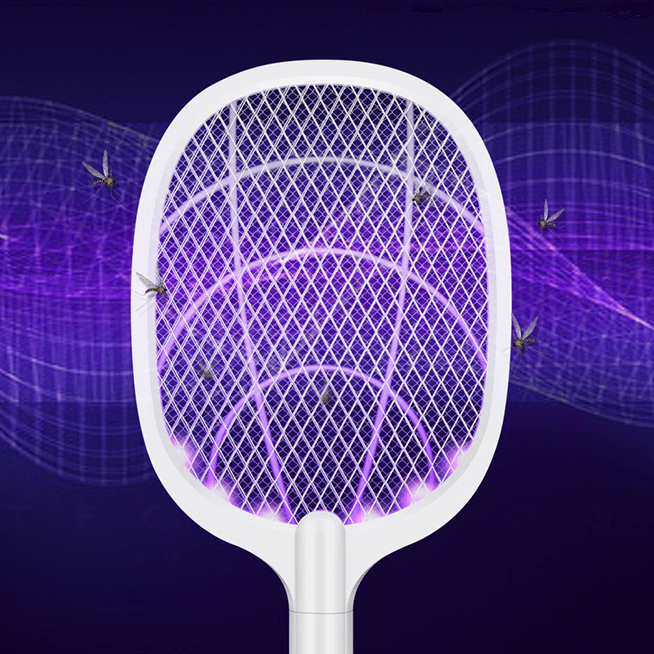 Elektrische Vliegenmepper Racket – Via USB Oplaadbare Insectenverdelger met Led-loktechnologie