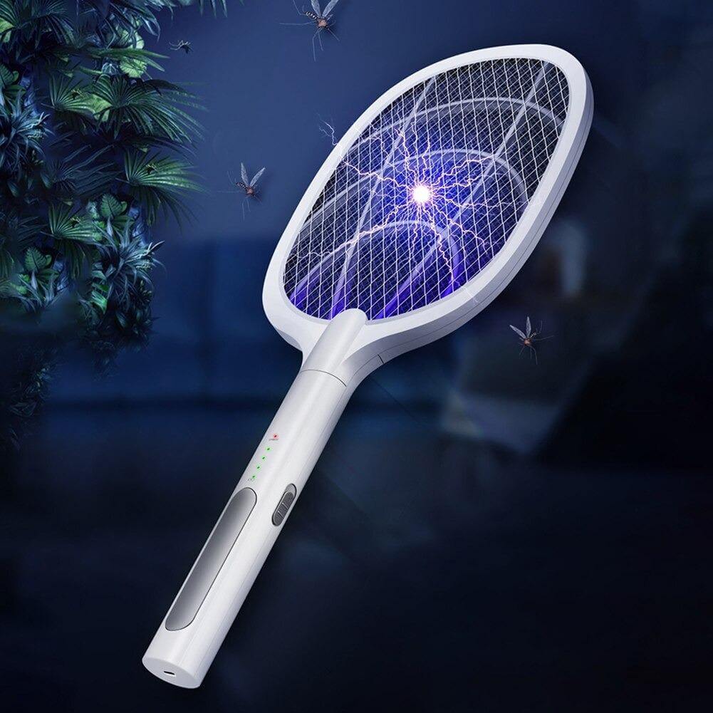 Elektrische Vliegenmepper Racket – Via USB Oplaadbare Insectenverdelger met Led-loktechnologie