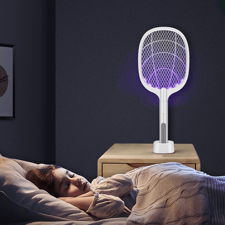 Elektrische Vliegenmepper Racket – Via USB Oplaadbare Insectenverdelger met Led-loktechnologie