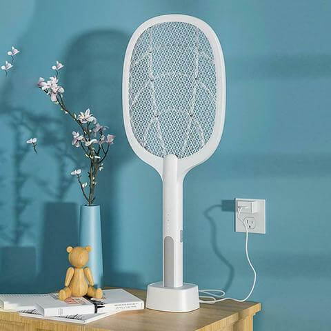 Elektrische Vliegenmepper Racket – Via USB Oplaadbare Insectenverdelger met Led-loktechnologie