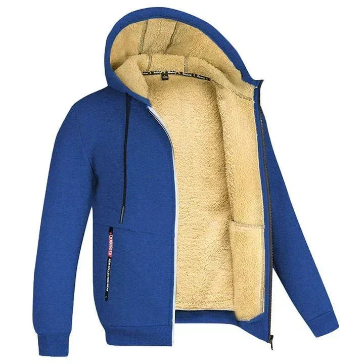 Fleece vest met capuchon en ritssluiting