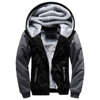 Fleece winterjack voor heren met capuchon en ritssluiting