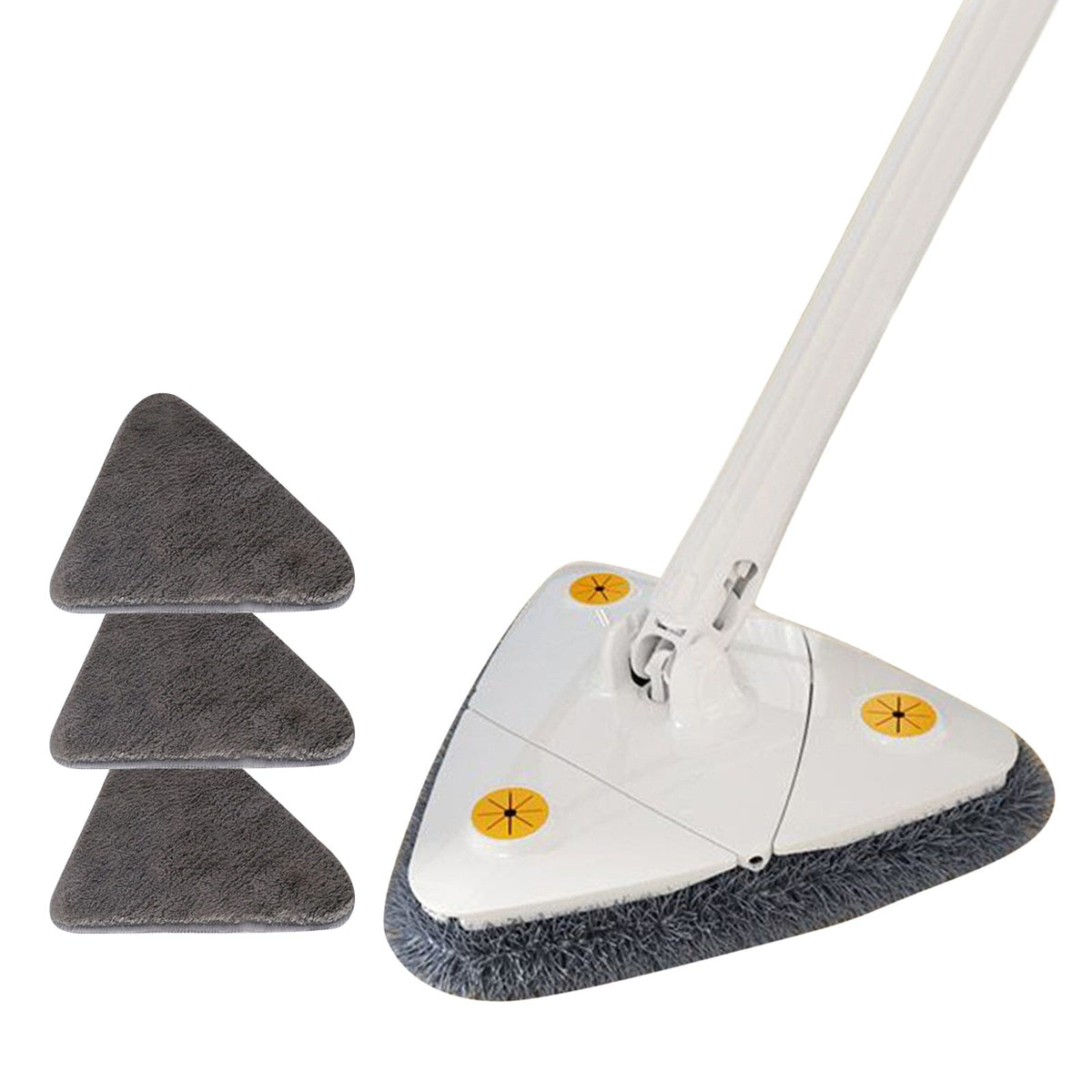 Flexibele driehoekige mop met wringsysteem