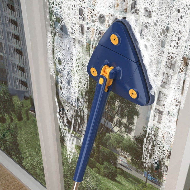 Flexibele driehoekige mop met wringsysteem