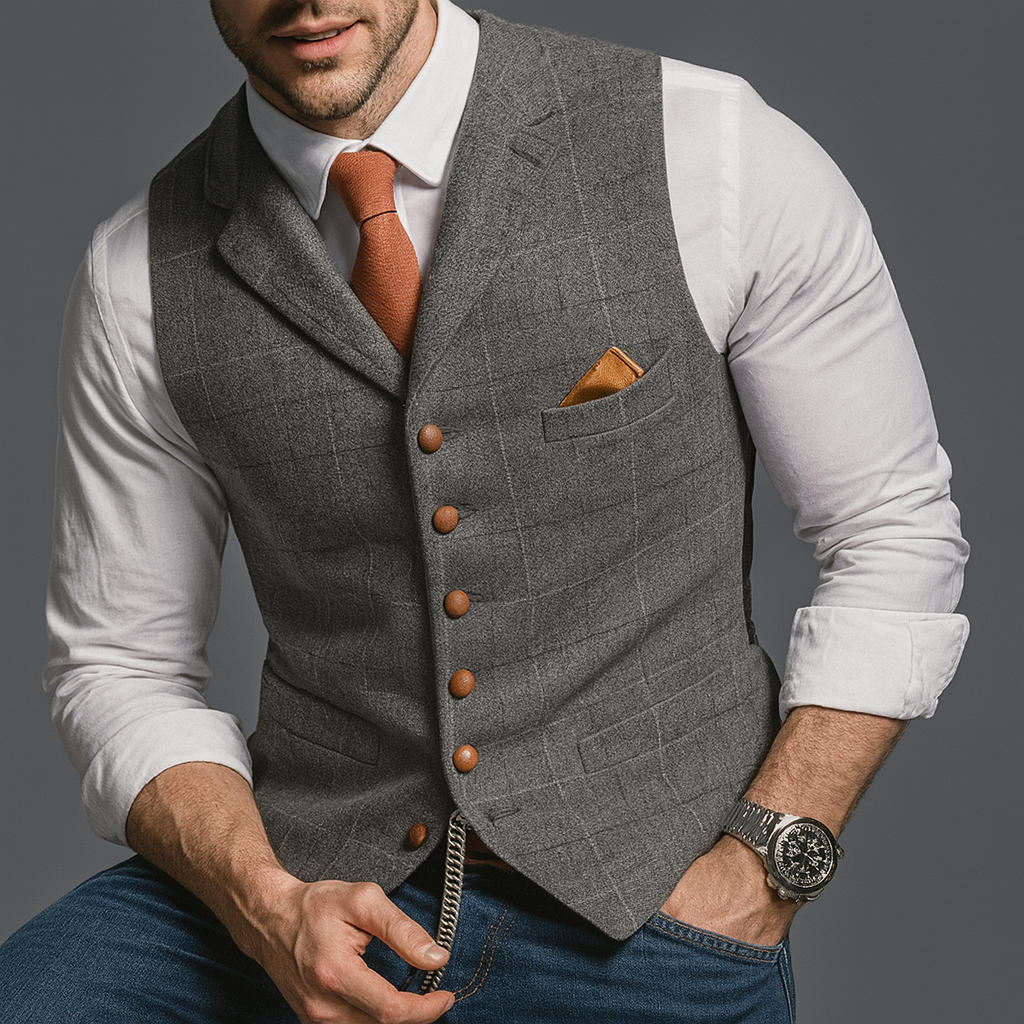Formeel gilet met V-hals - Dubbelrijig en tijdloze elegantie