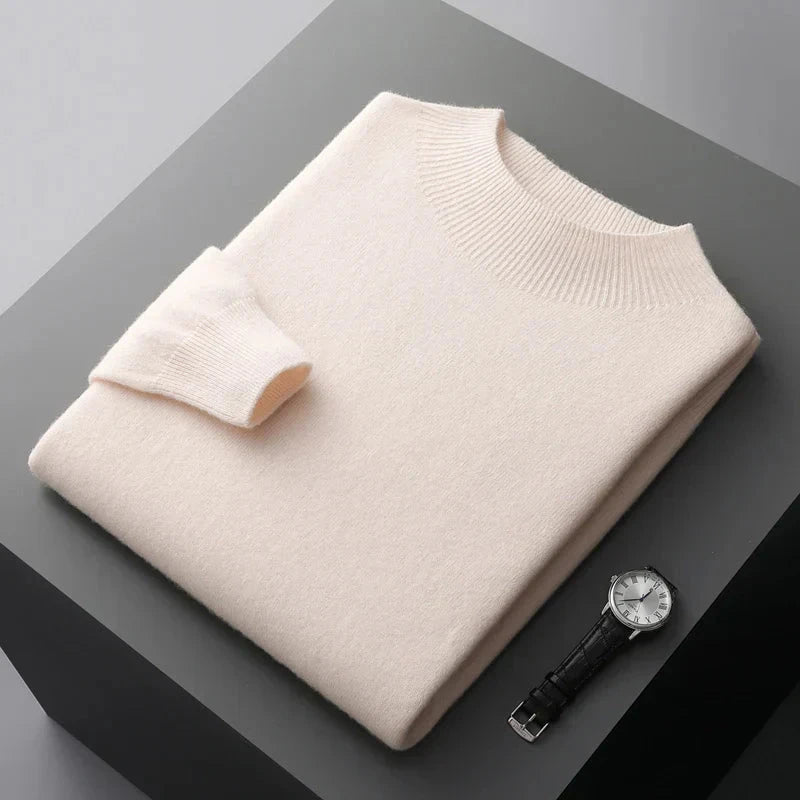 Gebreide herenpullover met opstaande kraag