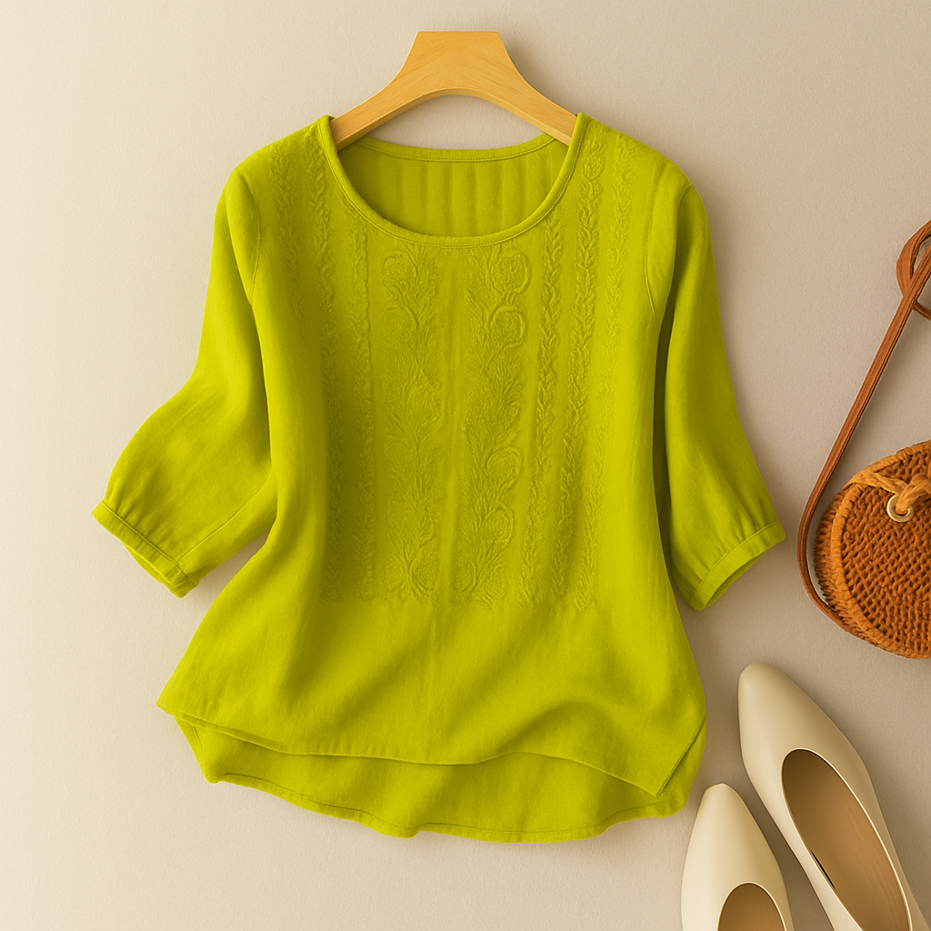Geborduurde damesblouse in losse pasvorm
