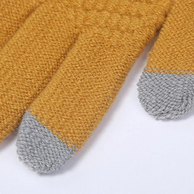 Gebreide kasjmieren winterhandschoenen voor dames