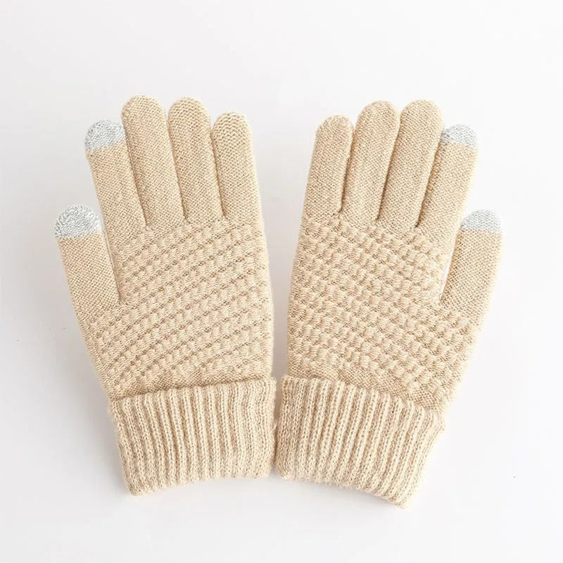 Gebreide kasjmieren winterhandschoenen voor dames