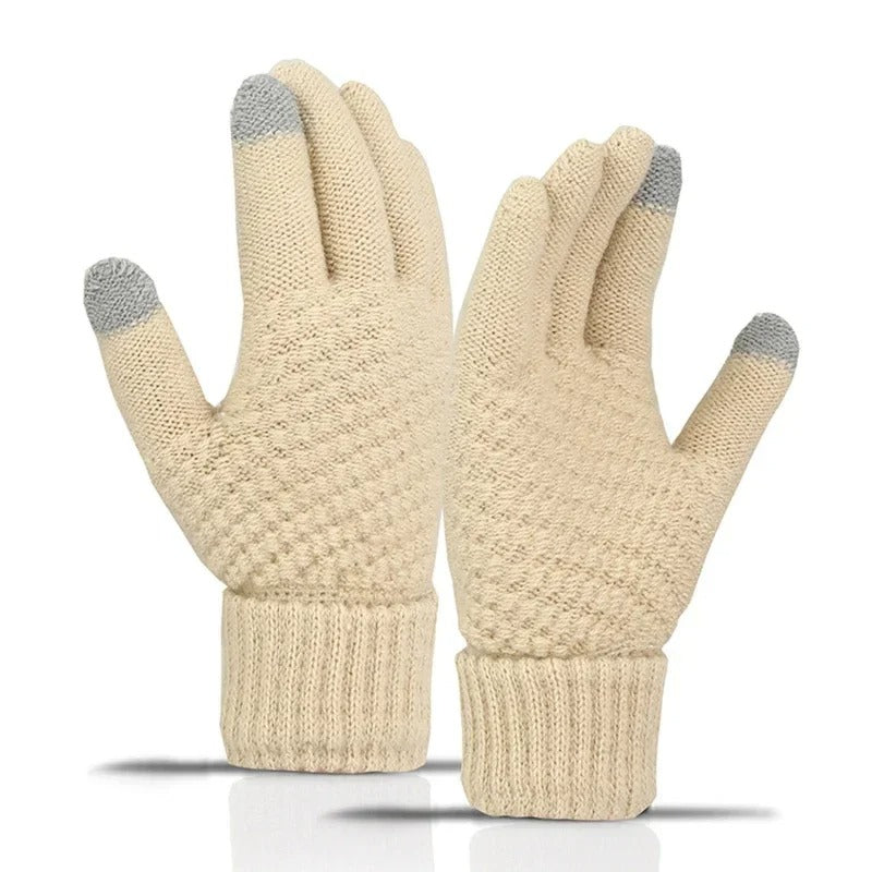 Gebreide kasjmieren winterhandschoenen voor dames