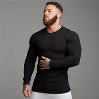 Gebreide ribtrui voor heren met slim-fit pasvorm en ronde hals