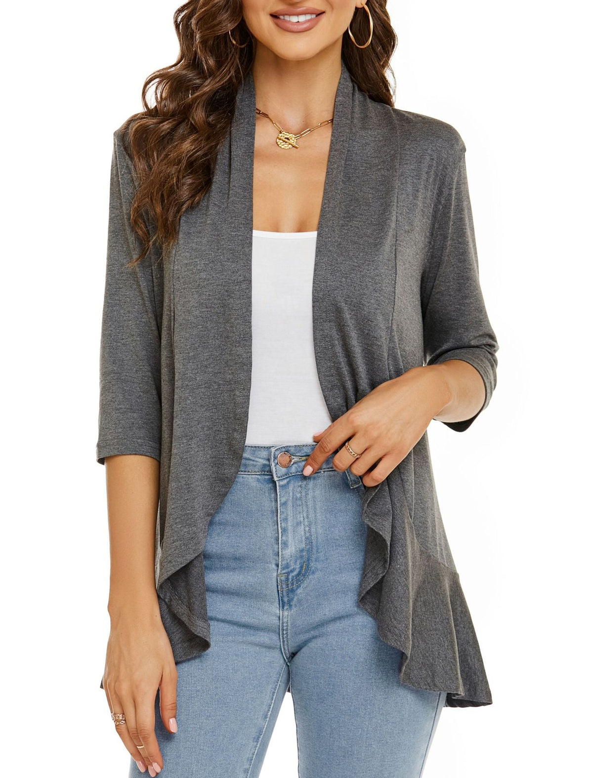 Gedrapeerd vest met open voorkant