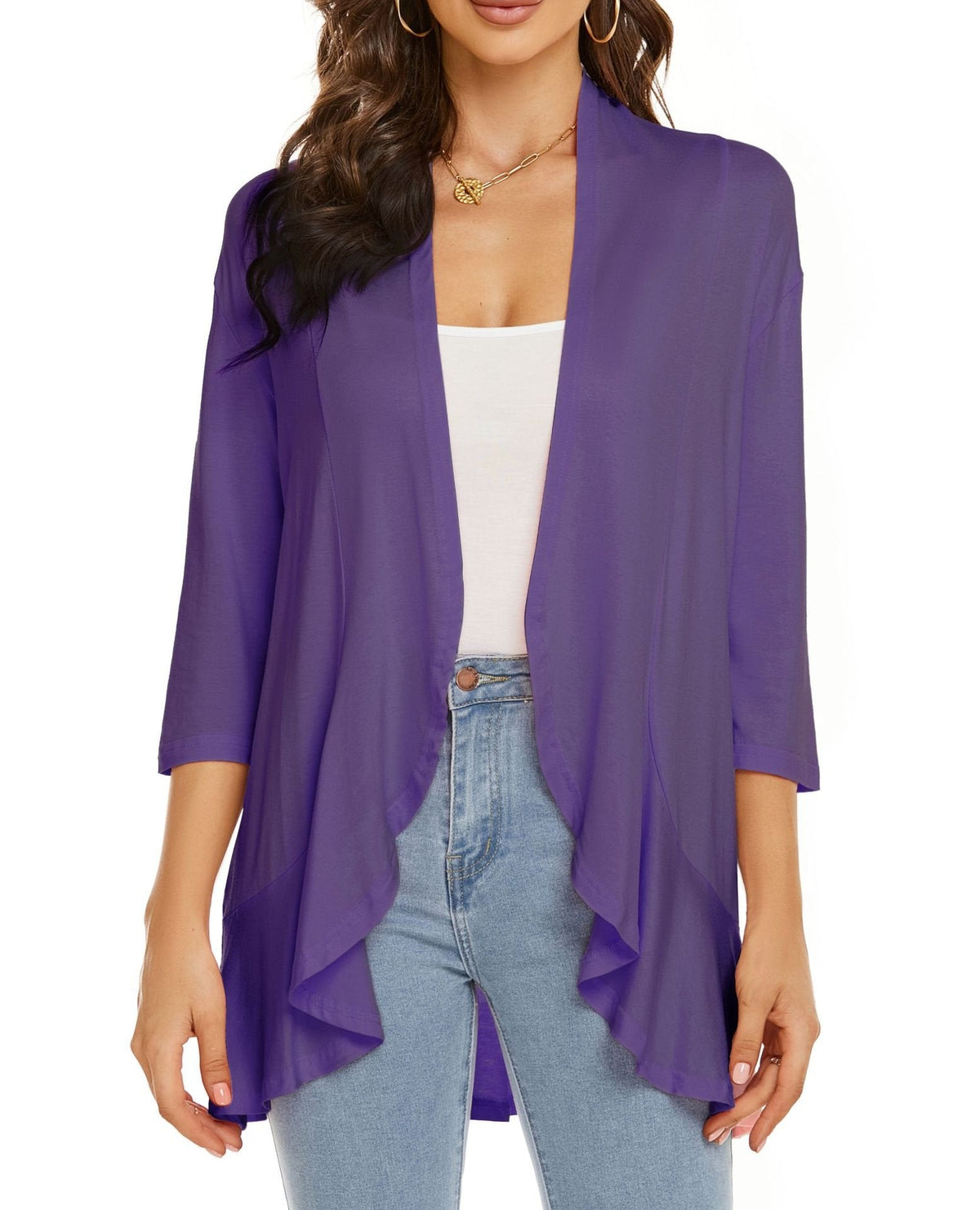 Gedrapeerd vest met open voorkant