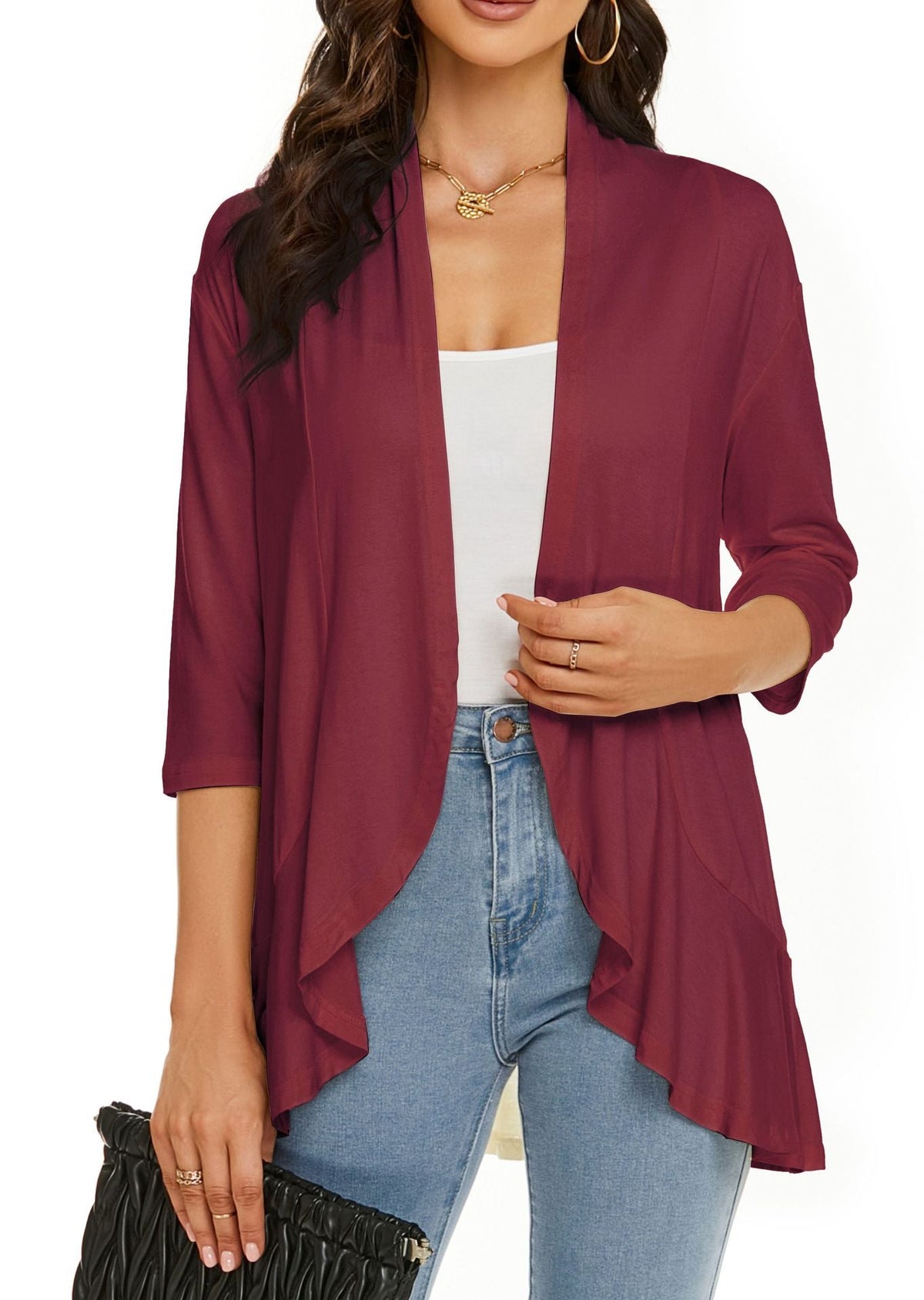 Gedrapeerd vest met open voorkant