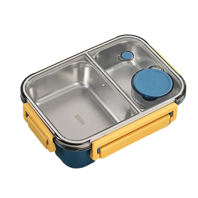 Geïsoleerde roestvrijstalen lunchbox met bento-design