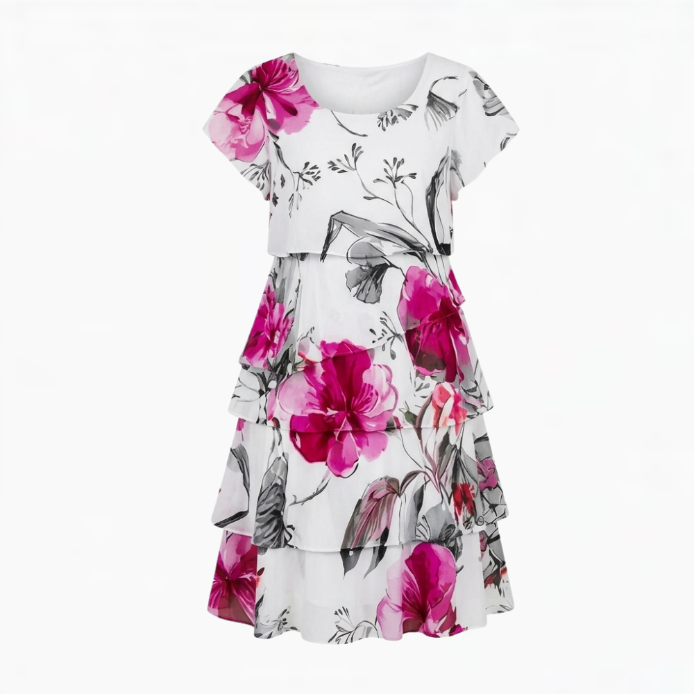 Gelaagde jurk met bloemenprint