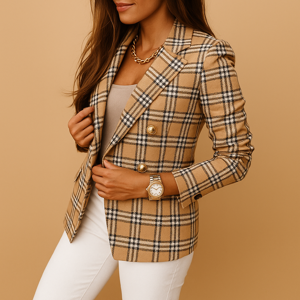 Getailleerde damesblazer met functionele zakken – elegante zwarte damesblazer in klassieke tinten