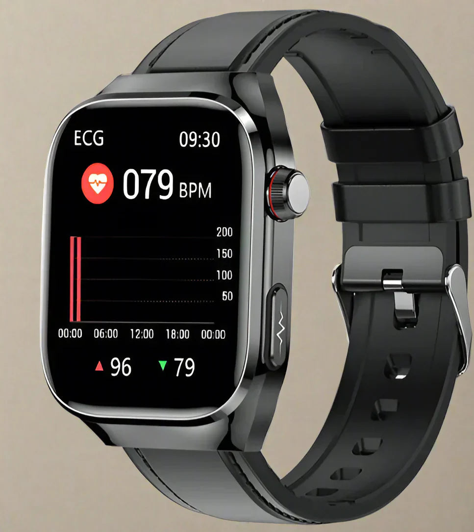 Gezondheids-smartwatch met ecg en 2,04 AMOLED-scherm – Monitort hartslag, bloedsuiker en meer