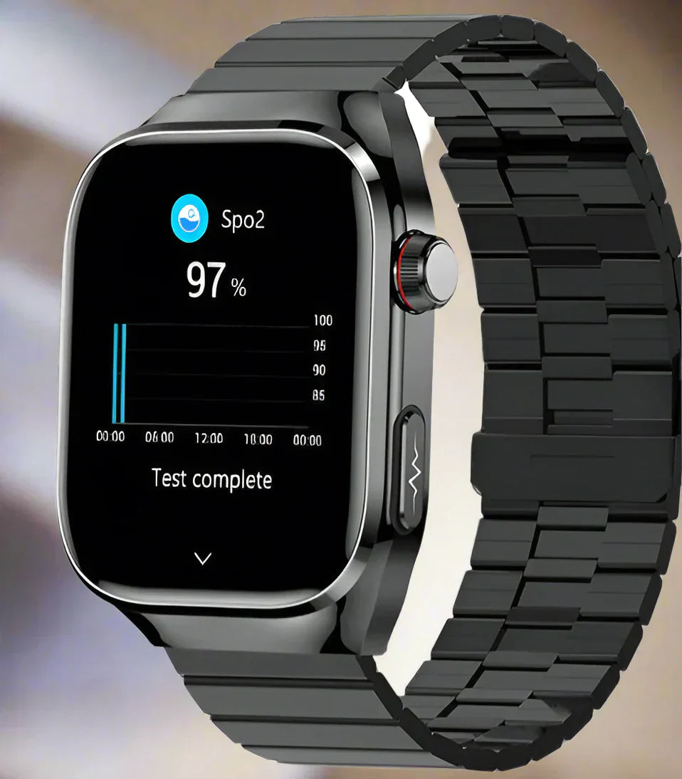 Gezondheids-smartwatch met ecg en 2,04 AMOLED-scherm – Monitort hartslag, bloedsuiker en meer