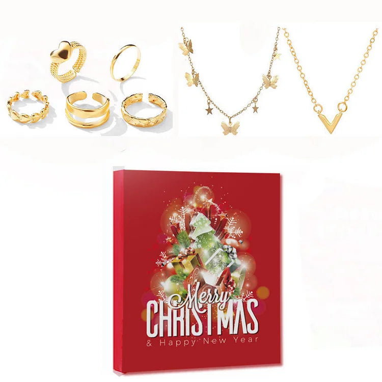 Gouden/zilveren sieradenadventskalender