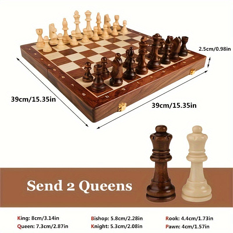 Handgemaakte Hoogwaardige Houten Schaakset voor Competitief Spel