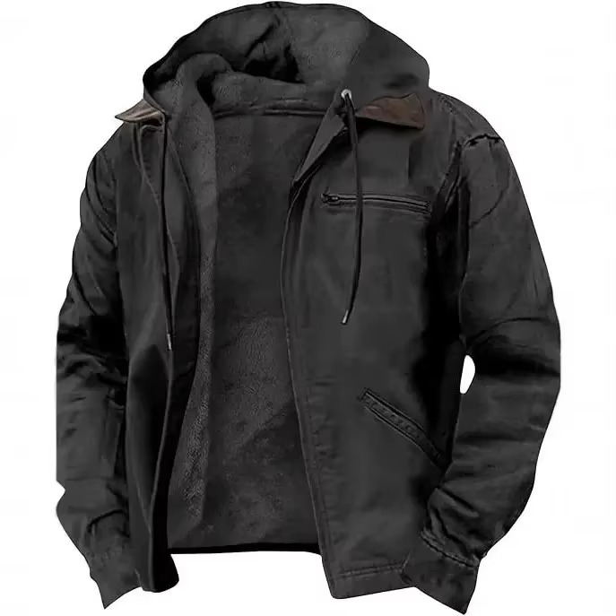 Heavy Duty Werkjas met Capuchon voor Heren – Warm, Duurzaam en Losvallend voor de Herfst en Winter