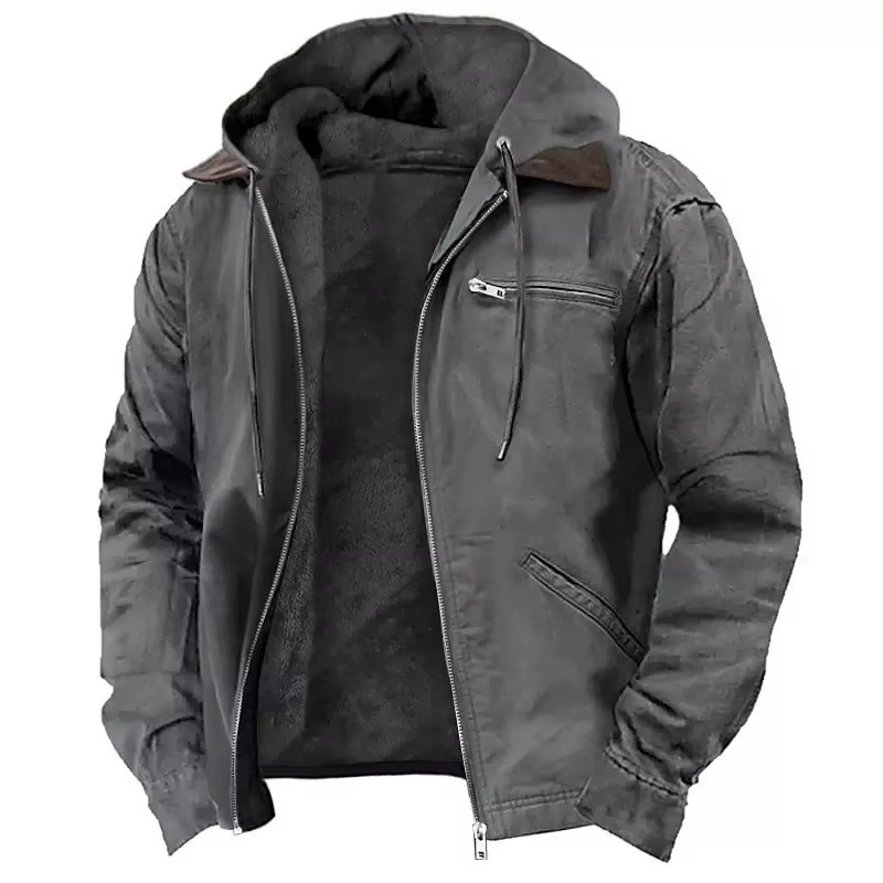 Heavy Duty Werkjas met Capuchon voor Heren – Warm, Duurzaam en Losvallend voor de Herfst en Winter