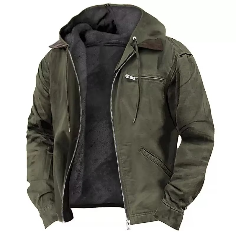 Heavy Duty Werkjas met Capuchon voor Heren – Warm, Duurzaam en Losvallend voor de Herfst en Winter