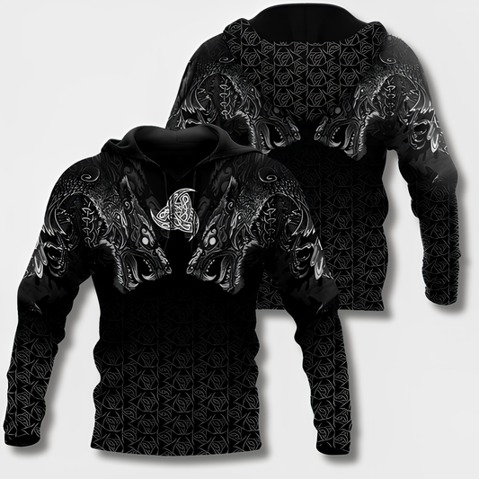 Heren hoodie met Vikingdesign