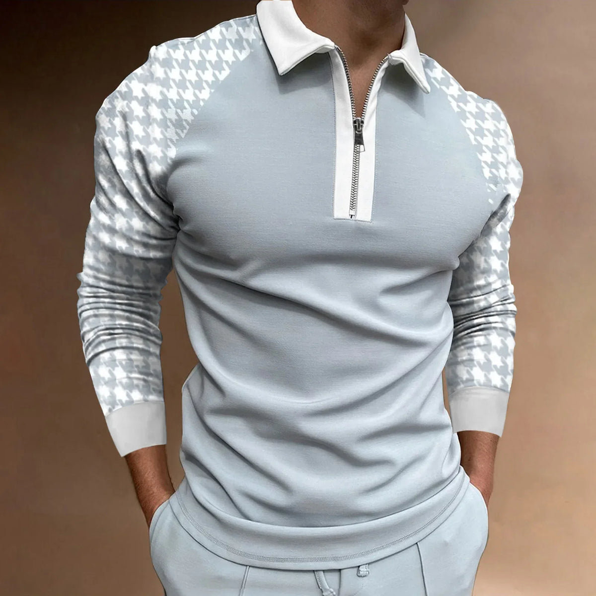 Heren poloshirt met ritssluiting