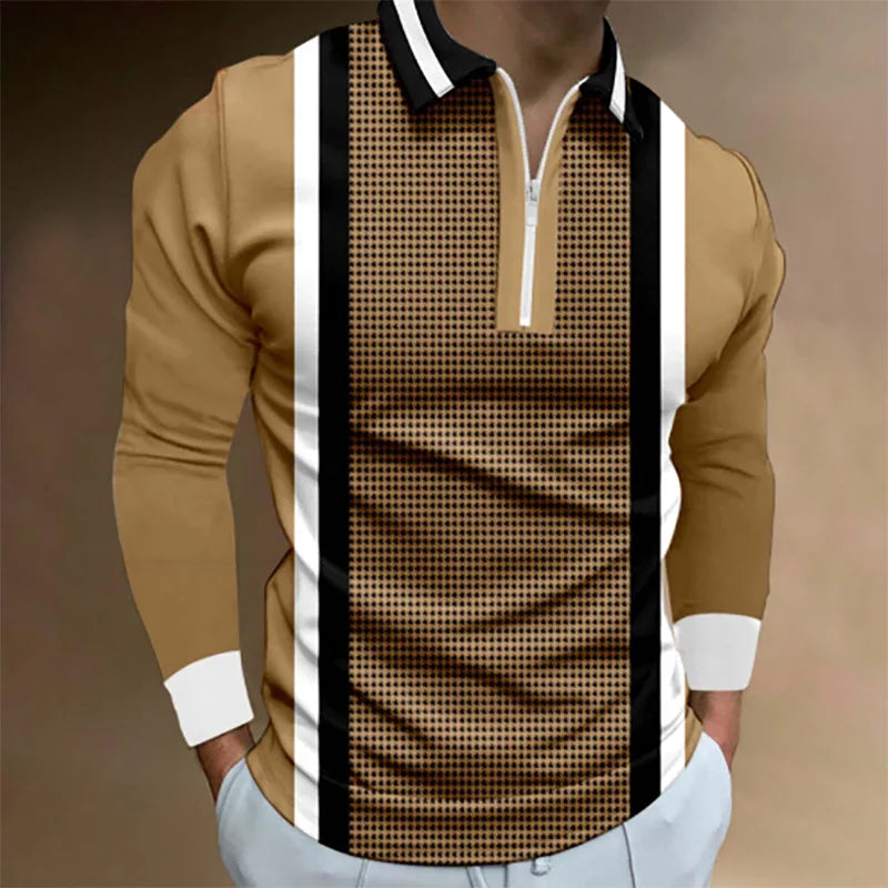 Heren poloshirt met ritssluiting