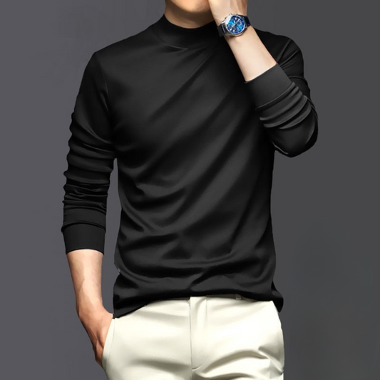 Heren-T-shirt met lange mouwen en slim fit