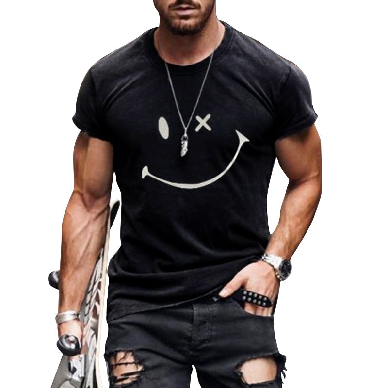 Heren T-shirt met smiley-print