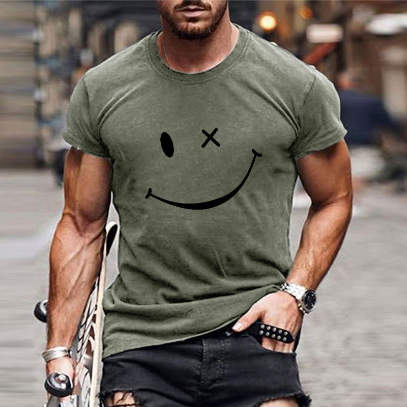 Heren T-shirt met smiley-print