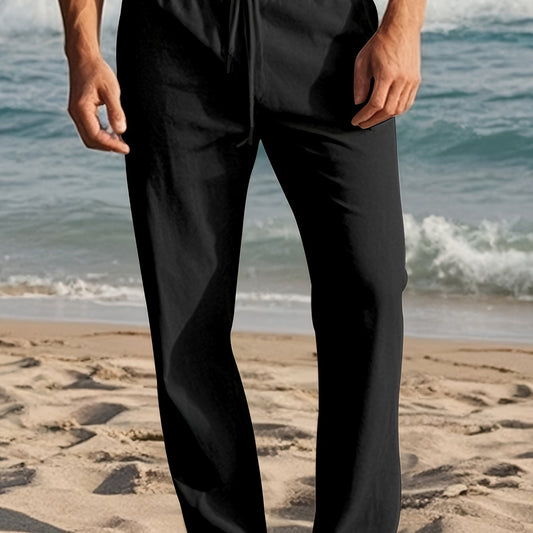 Herenbroek | Broek met Regular Fit en Rechte Pijpen | Taille met Trekkoord | Casual Zomerstijl