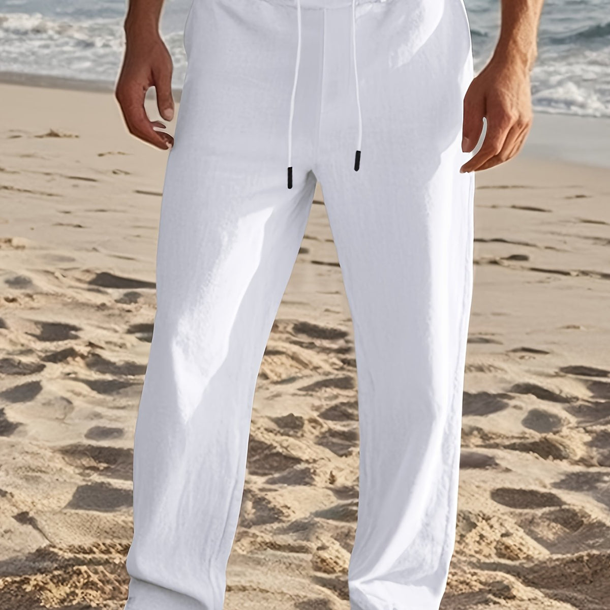 Herenbroek | Broek met Regular Fit en Rechte Pijpen | Taille met Trekkoord | Casual Zomerstijl