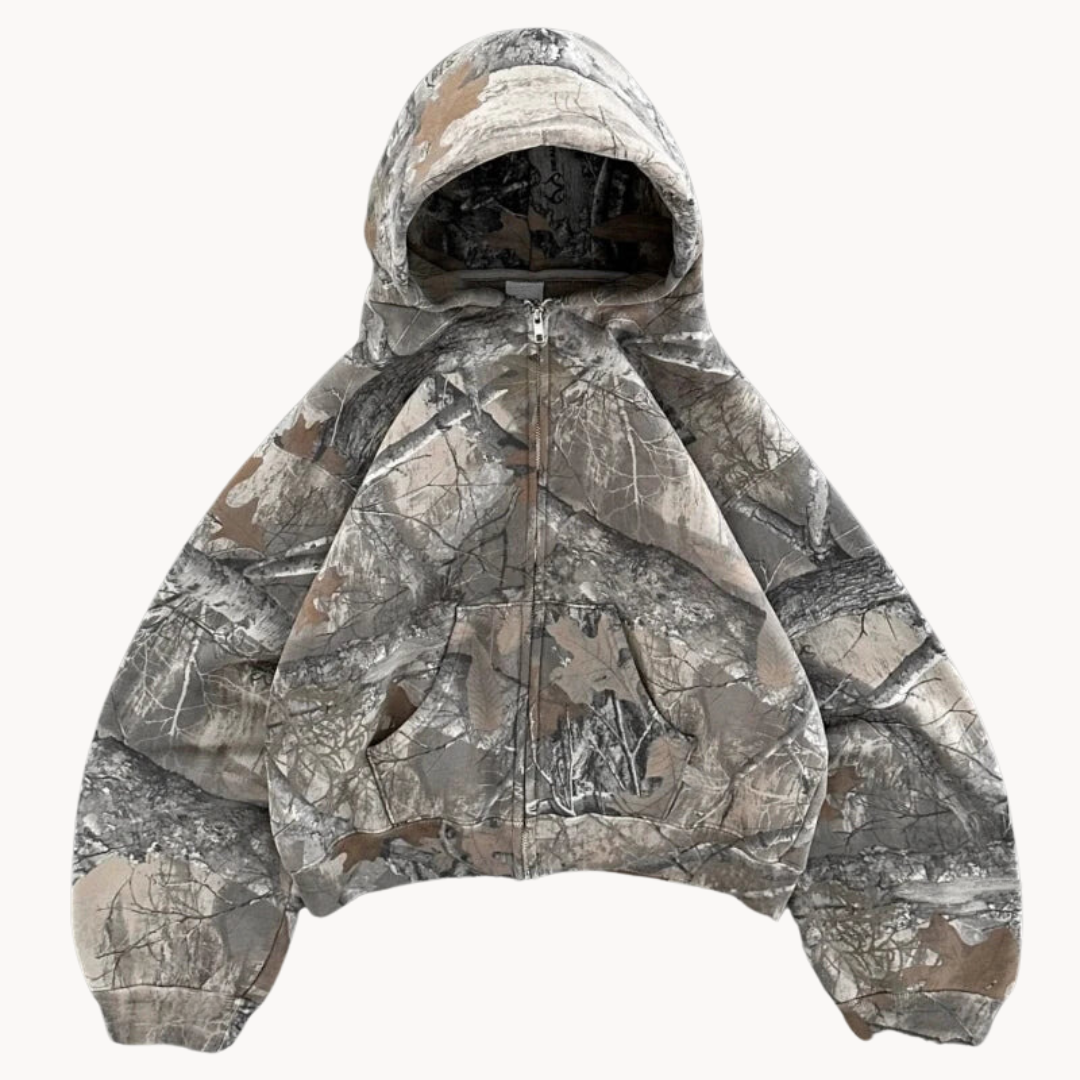 Herenhoodie in camouflagestijl