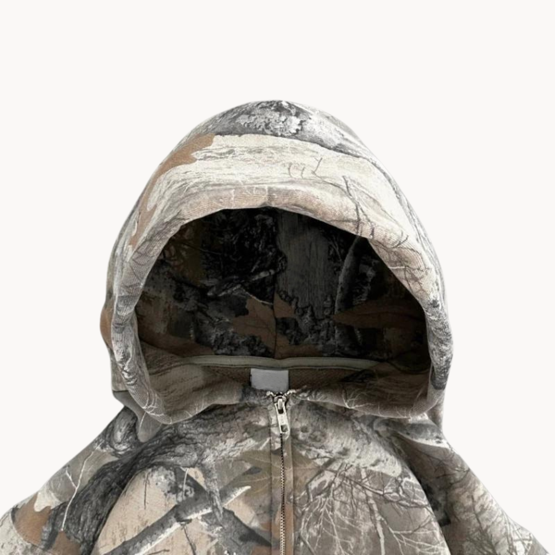 Herenhoodie in camouflagestijl