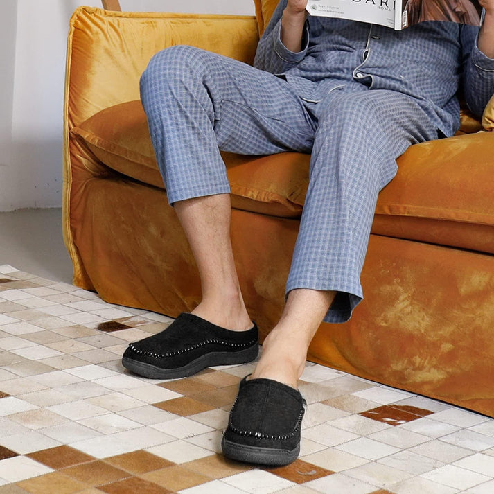 Herenpantoffels in een comfortabel design van zacht materiaal