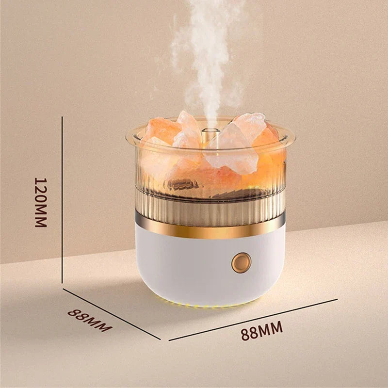 Himalaya zoutlamp en diffuser voor etherische olie - Ultrasone USB-luchtbevochtiger voor thuis en kantoor