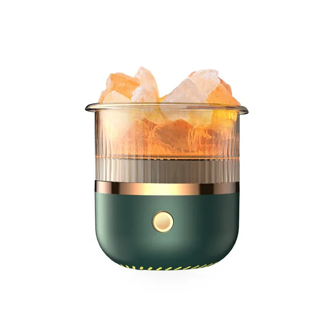Himalaya zoutlamp en diffuser voor etherische olie - Ultrasone USB-luchtbevochtiger voor thuis en kantoor
