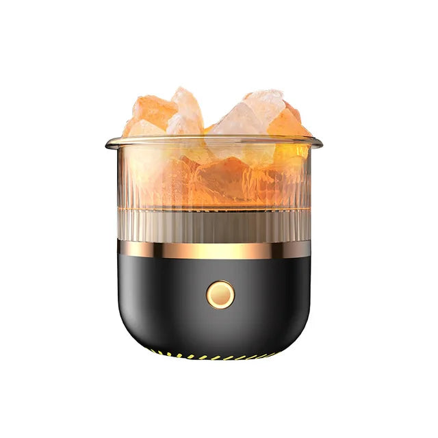 Himalaya zoutlamp en diffuser voor etherische olie - Ultrasone USB-luchtbevochtiger voor thuis en kantoor