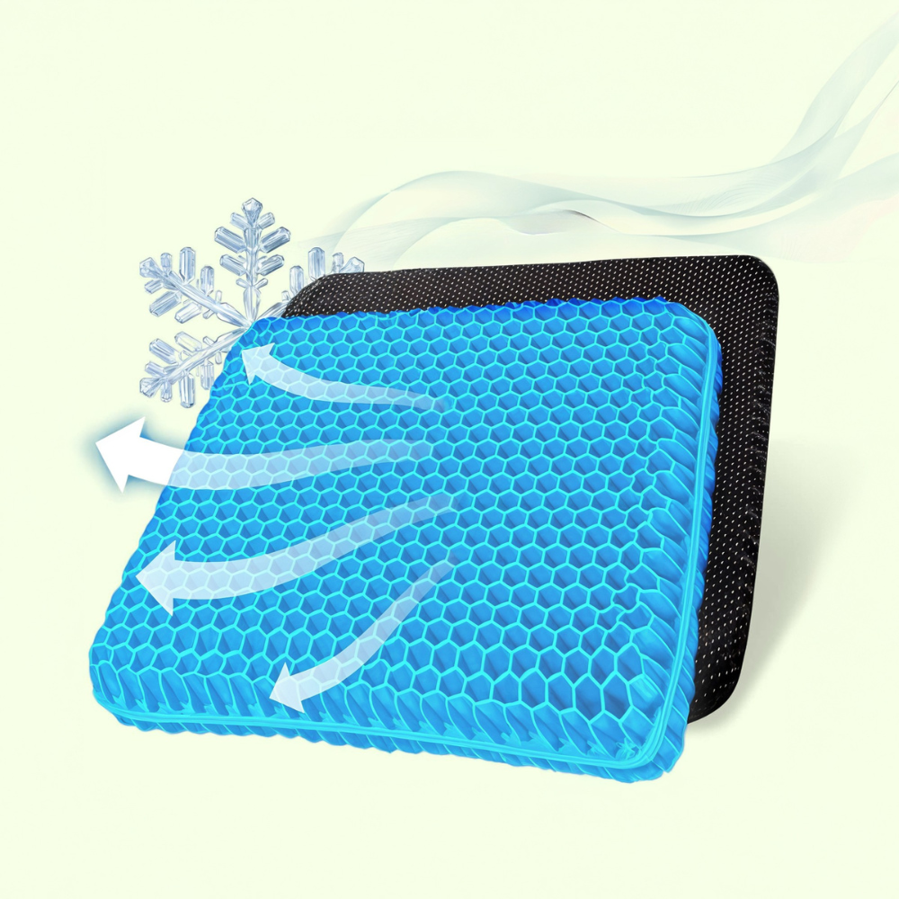 Honingraat gel zitkussen met hoes – Comfort voor stoelen