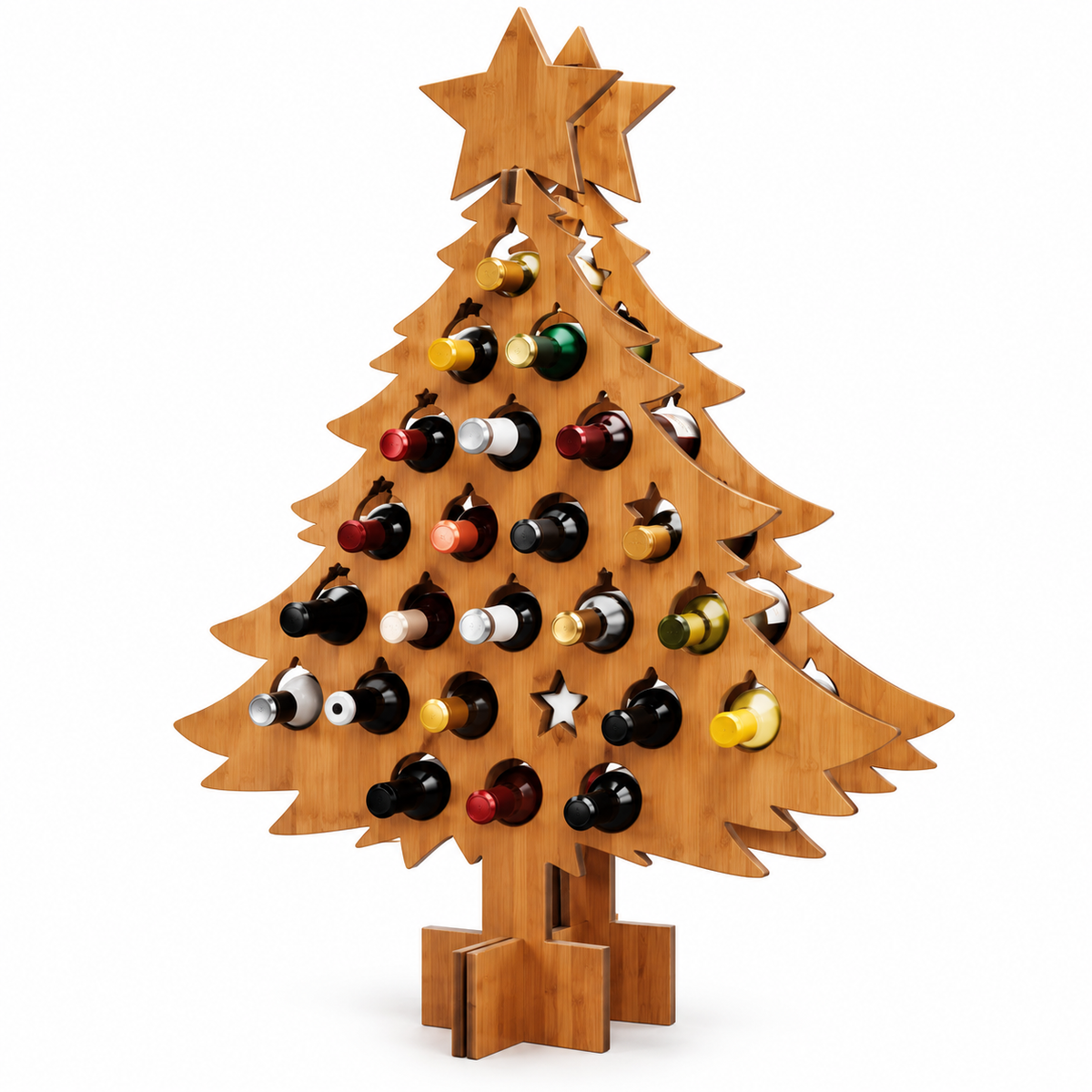 Houten adventskalender met 24 vakken voor het aftellen naar kerst - Herbruikbare kerstdecoratie