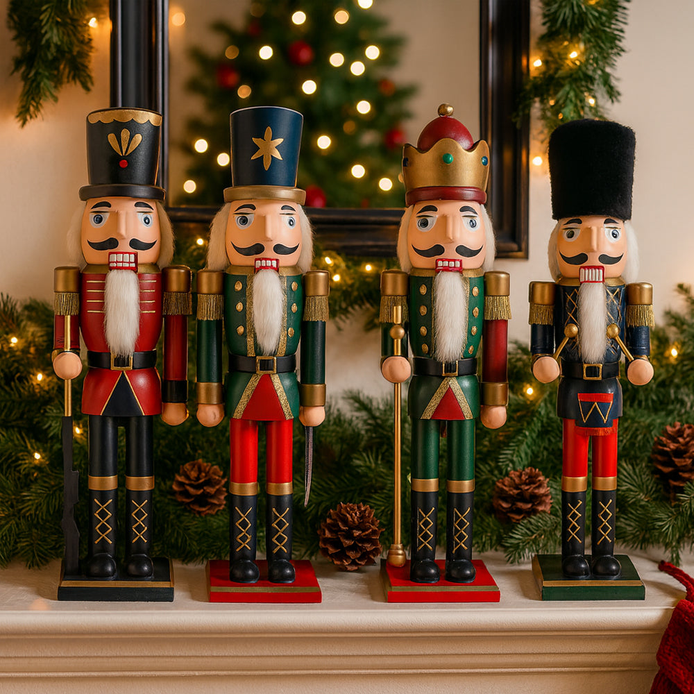 Houten notenkrakerfiguren – 30 cm – 4 verschillende figuren