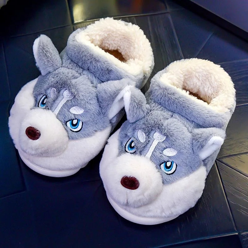 Husky pluche pantoffels – Voor warmte en plezier in huis