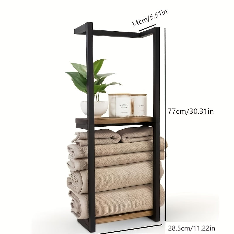 Industrieel handdoekenrek met planken – Elegant en functioneel wandrek