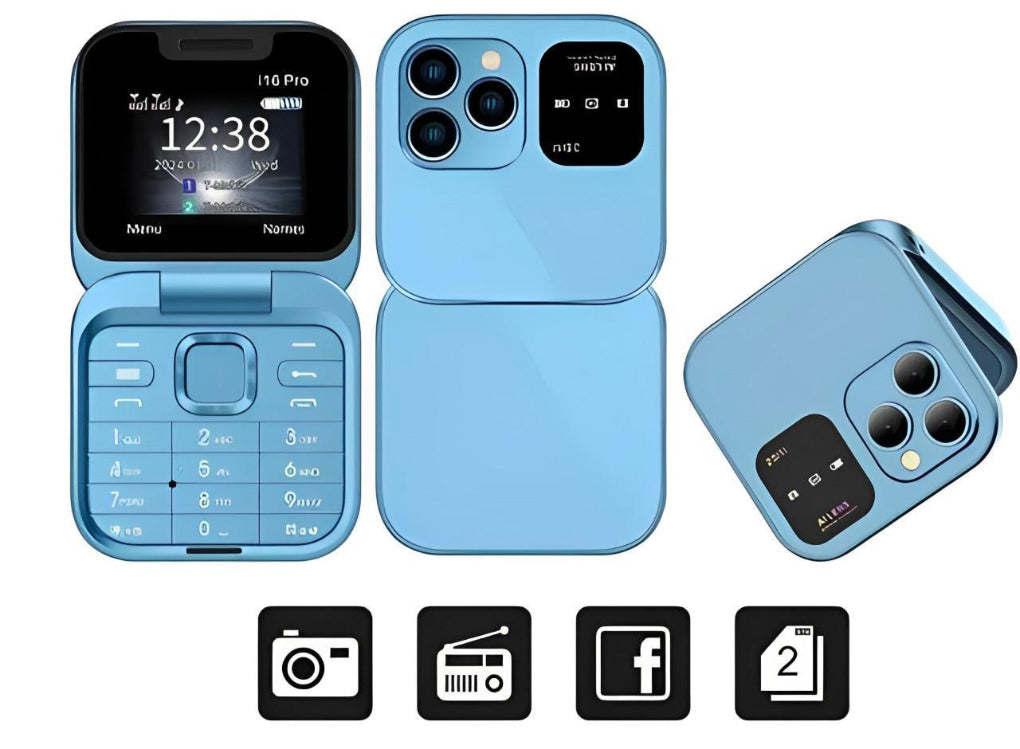 Inklapbare dual-sim-mobiele telefoon met HD-camera en FM-radio